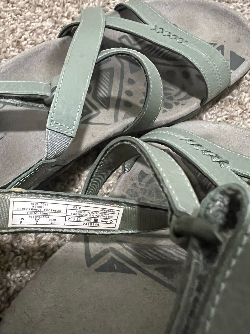 Merrell Women's Dove Crisscross Strappy Sandals in Sage Size 9 - Picture 4 of 9